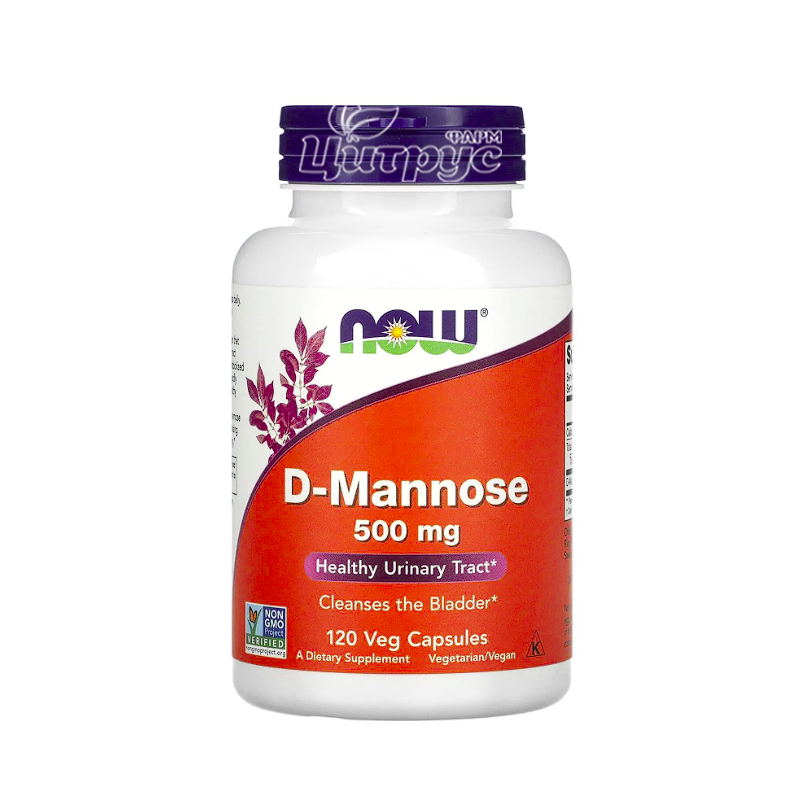 фото 1-1/Д-манноза 500 мг 120 штук Нау Фудс (D-Mannose Now Foods) Пітримка сечовидільної системи капсули вегетеріанські 