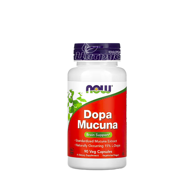 фото 1-1/Допа Мукуна Нау Фудс (Dopa Mucuna Now Foods) Підтримка нервової системи капсули вегетеріанські 90 штук