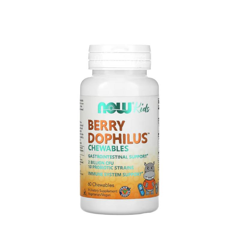 фото 1-1/Пробіотик для дітей Нау Фудс (Berry Dophilus Kids Now Foods) Таблетки жувальні 2 млрд з ягідним смаком 60 штук