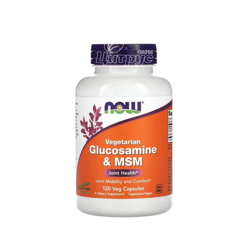 фото 1-1/Глюкозамін з МСМ Нау Фудс (Glucosamine & MCM Now Foods) капсули вегетеріанські 500/500 мг 120 штук