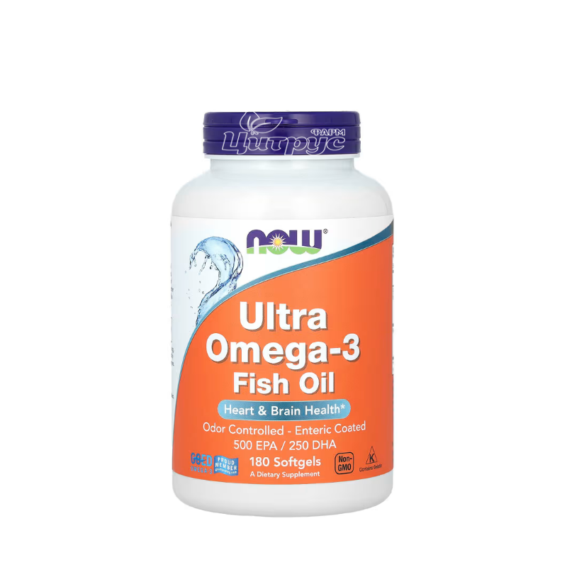фото 1-1/Ультра Омега 3 Риб*ячий Жир 180 штук Нау Фудс (Fish Oil Omega Now Foods) капсули гелеві 