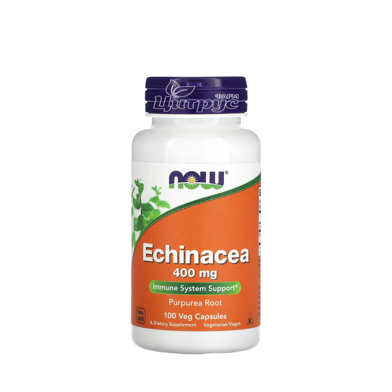 фото 1-1/Ехінацея 400 мг 100 штук Нау Фудс (Echinacea Now Foods) Підтримка імунітету капсули вегетеріанські 