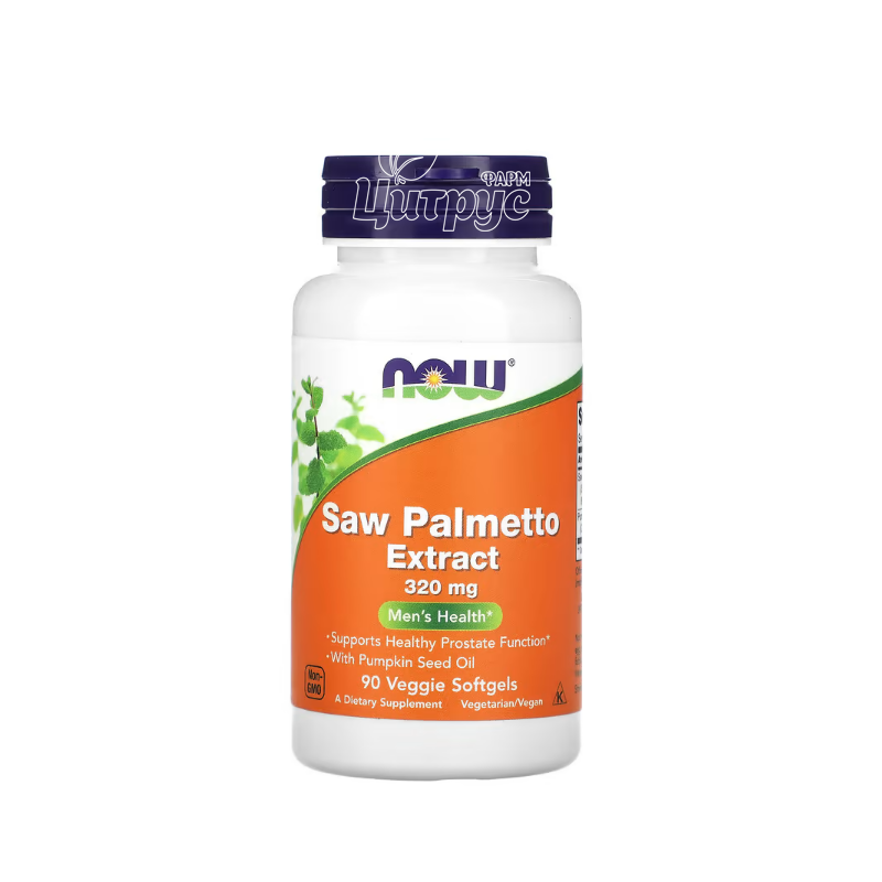 фото 1-1/Со Пальметто 320 мг 90 штук Нау Фудс (Palmetto Saw Now Foods) Здоров*я простати капсули вегетеріанські 