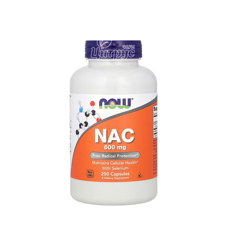 фото 1-1/NAC N-ацетилцистеїн 600 мг 250 штук Нау Фудс (Now Foods) капсули вегетеріанські 