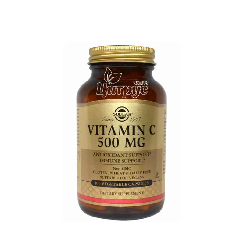 фото 1-1/Солгар (Solgar) Вітамін С-500 100 штук капсули (Vitamin C-500) вегетеріанські 