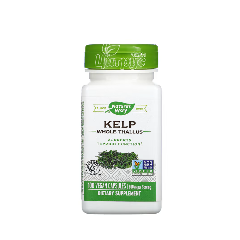 фото 1-1/Нейчерал Вей (Nature`s Way) Келп (Kelp) 100 штук Підтримка щитовидної залози капсули вегетеріанські 