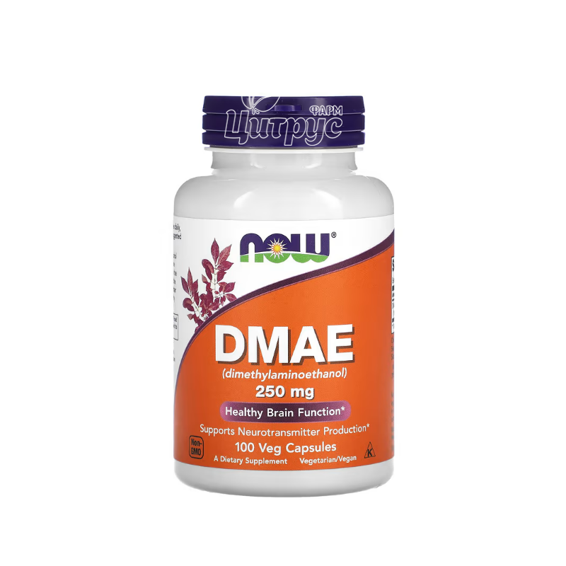 фото 1-1/DMAE (диметиламіноетанол) Нау Фудс (DMAE Now Foods) капсули вегетеріанські 250 мг 100 штук