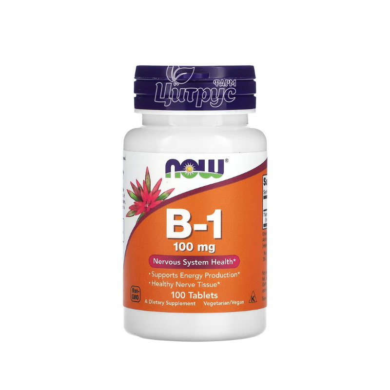 фото 1-1/Вітамін В-1 100 мг 100 штук Нау Фудс (B-1 Now Foods) Підтримка нервової системи капсули вегетеріанські 