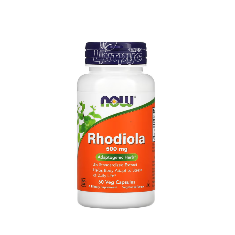 фото 1-1/Родіоли екстракт 500 мг 60 штук Нау Фудс (Rhodiola Extract Now Foods) капсули вегетеріанські 
