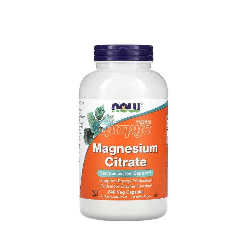 фото 1-1/Магнію Цитрат 240 штук Нау Фудс (Magnesium Citrate Now Foods) капсули вегетеріанські (вміст магнію цитрату в 3 капсулах-400 мг)