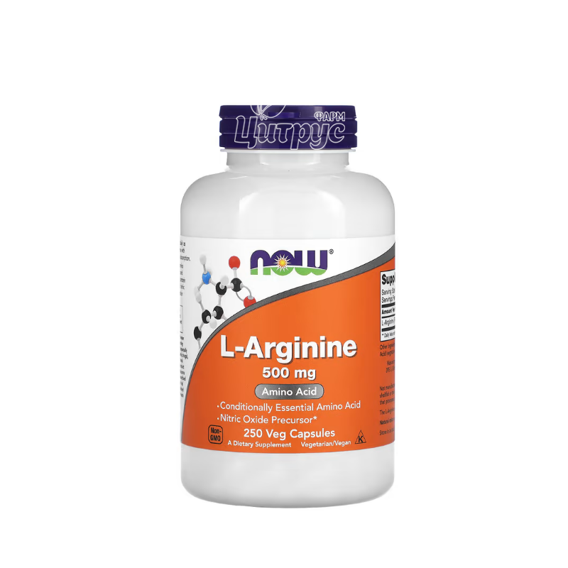 фото 1-1/L-Аргінін Нау Фудс (L-Arginine Now Foods) капсули вегетеріанські 500 мг 250 штук