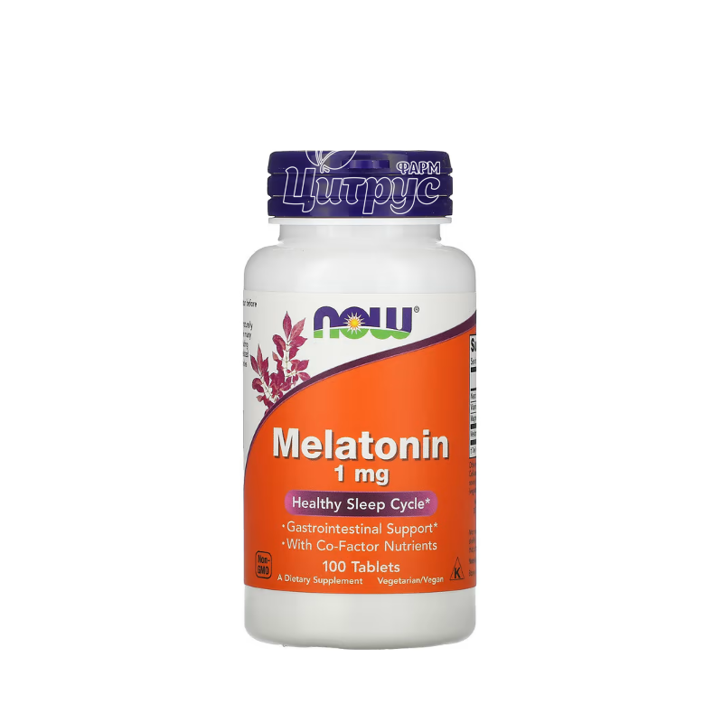 фото 1-1/Мелатонін 1 мг 100 штук Нау Фудс (Melatonin Now Foods) таблетки