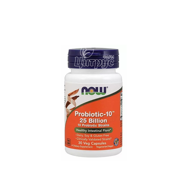 Пробіотик-10 Нау Фудс (Probiotic-10 Now Foods) капсули вегетеріанські 25 млрд 30 штук