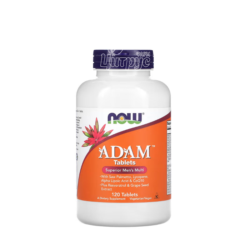 фото 1-1/Адам Мультивіт Нау Фудс (Adam Multi Now Foods) Комплекс для чоловіків таблетки 120 штук