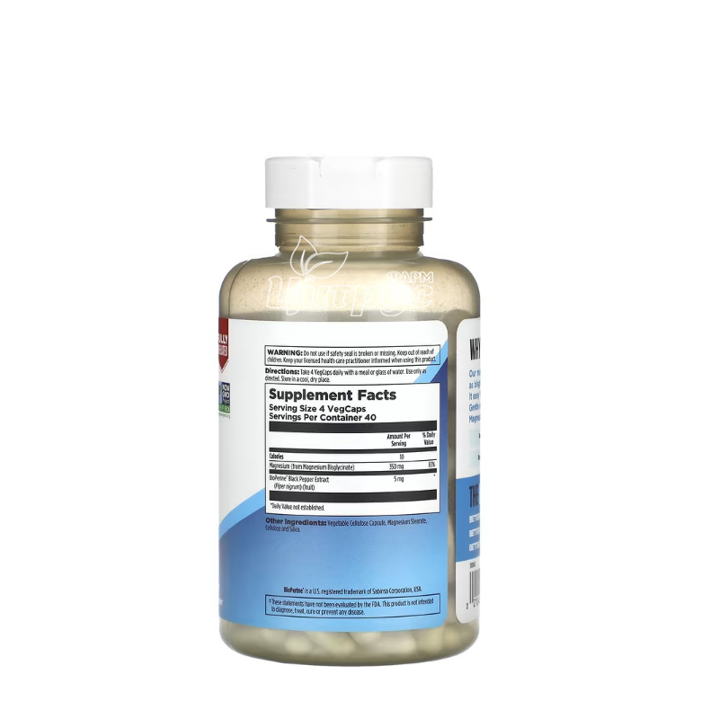 фото 1-2/Вітаміни КЕЛ (KAL) Магнію Гліцинат 350 мг 160 штук (Magnesium Glycinate) вегетеріанські капсули