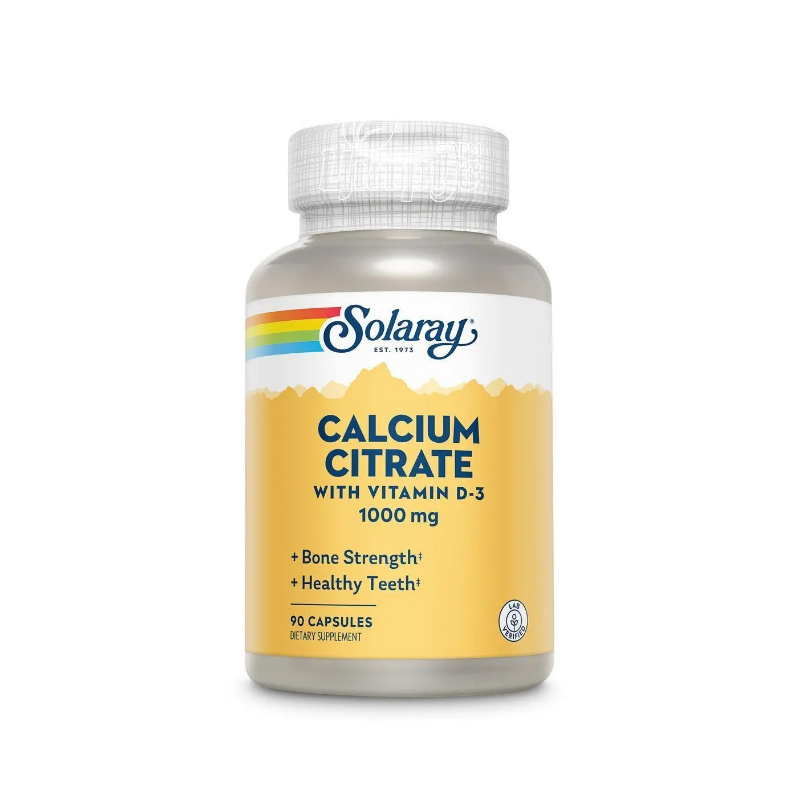 фото 1-1/Соларей (Solaray) Кальцію Цитрат з вітаміном Д3 1000 мг 90 штук (Calcium Citrate with Vitamin D3) капсули