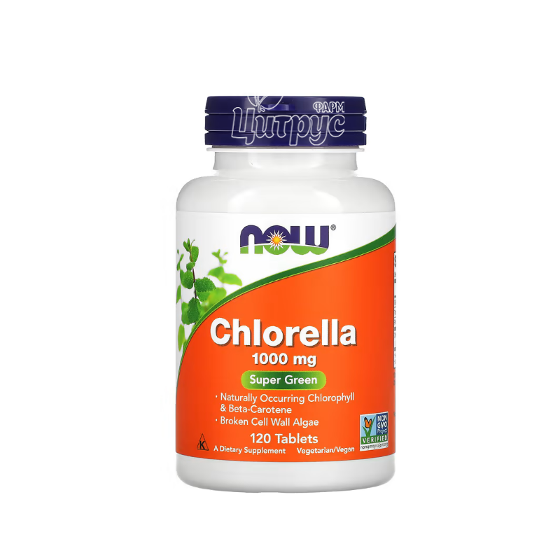 фото 1-1/Хлорела органічна Нау Фудс (Chlorella Organic Now Foods) таблетки 1000 мг 120 штук