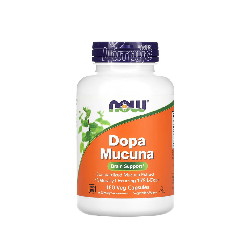 фото 1-1/Допа Мукуна 180 штук Нау Фудс (Dopa Mucuna Now Foods) Підтримка нервової системи капсули вегетеріанські