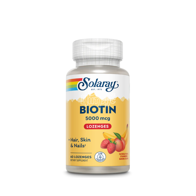 фото 1-1/Соларей (Solaray) Біотин 5000 мкг 60 штук (Biotin) льодяники