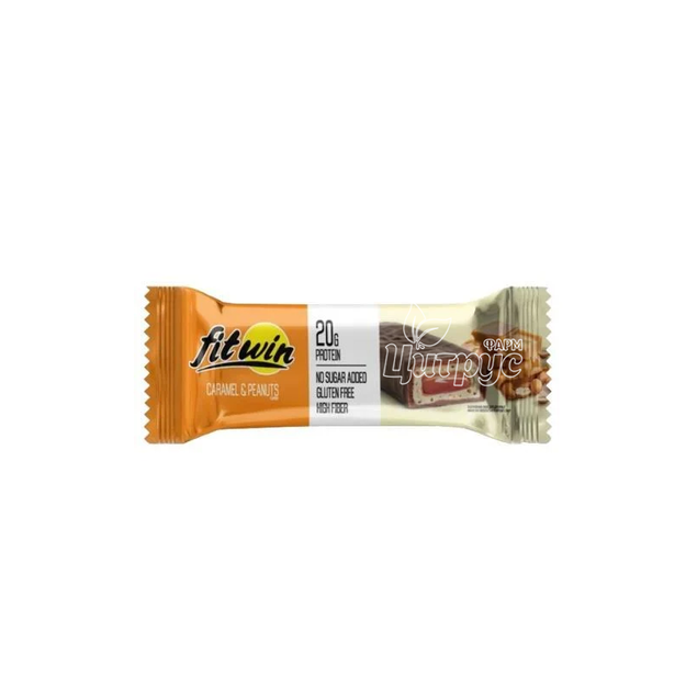Батончик Фітвін (Fitwin) Protein Bar 20% Арахіс+карамель з начинкою без цукру 60 г