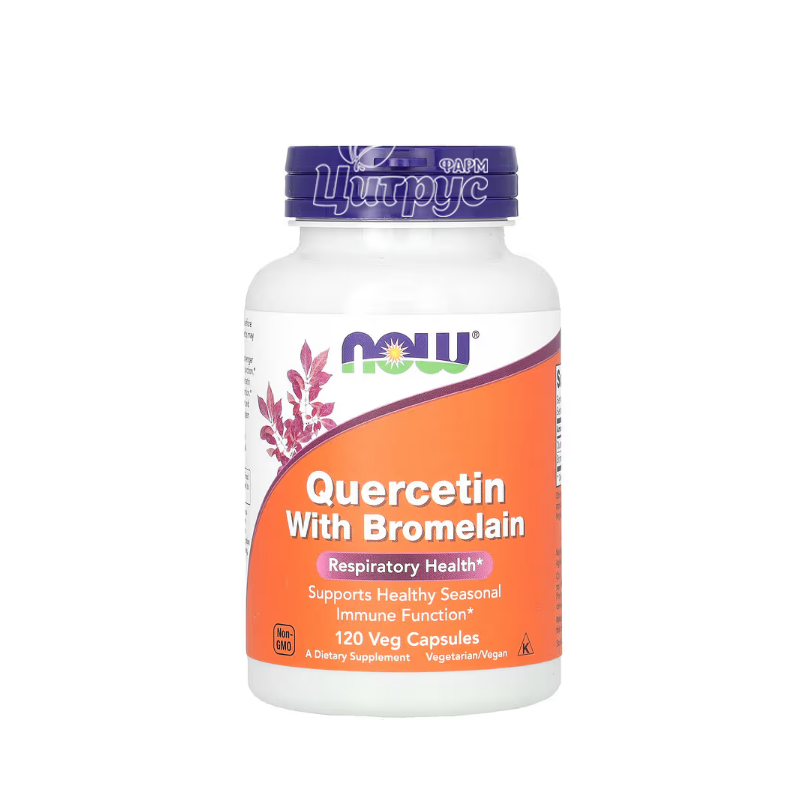 фото 1-1/Кверцетин з Бромелаїном 120 штук Нау Фудс (Quercetin with Bromelain Now Foods) капсули вегетеріанські