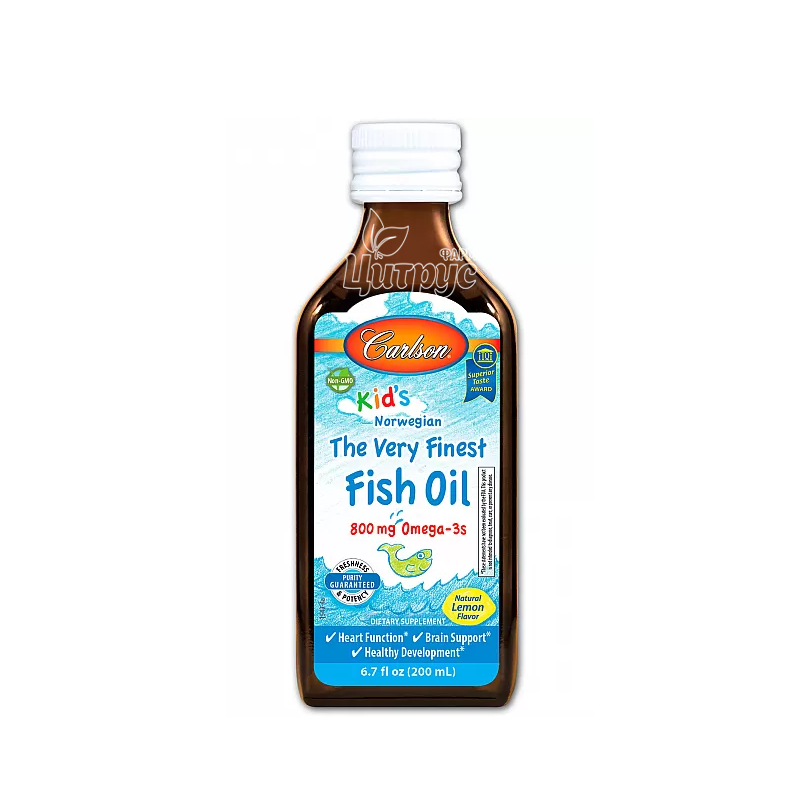 фото 1-1/Риб*ячий жир для дітей 200 мл Карлсон (Carlson Fish Oil) зі смаком лимона