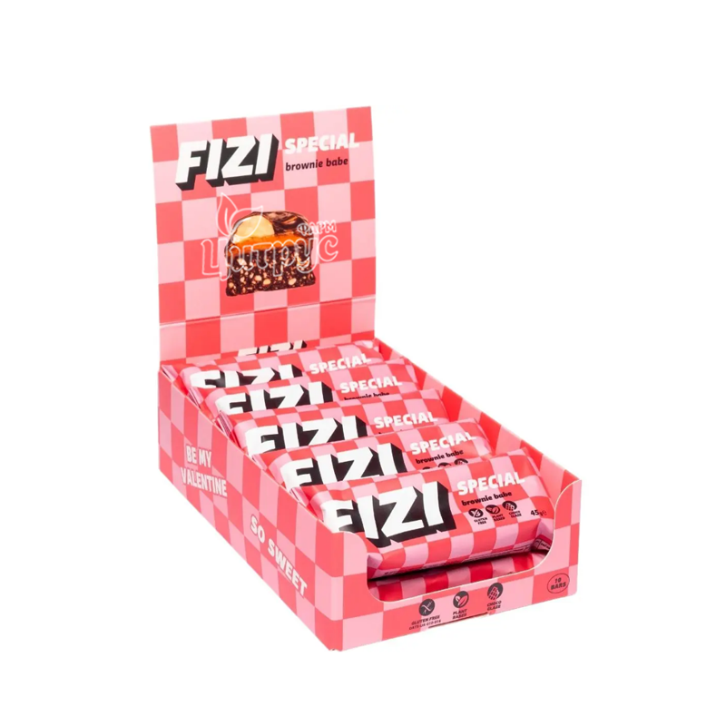 фото 1-2/Батончик Фізі (Fizi) Брауні (Brownie Babe) в шоколадній глазурі 45 г 