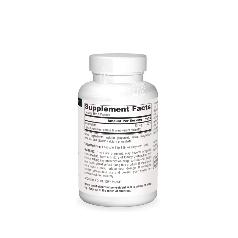 фото 1-2/Магній цитрат Сорс Нейчералс 113 мг 90 штук (Magnesium Citrate Source Naturals) гелеві капсули