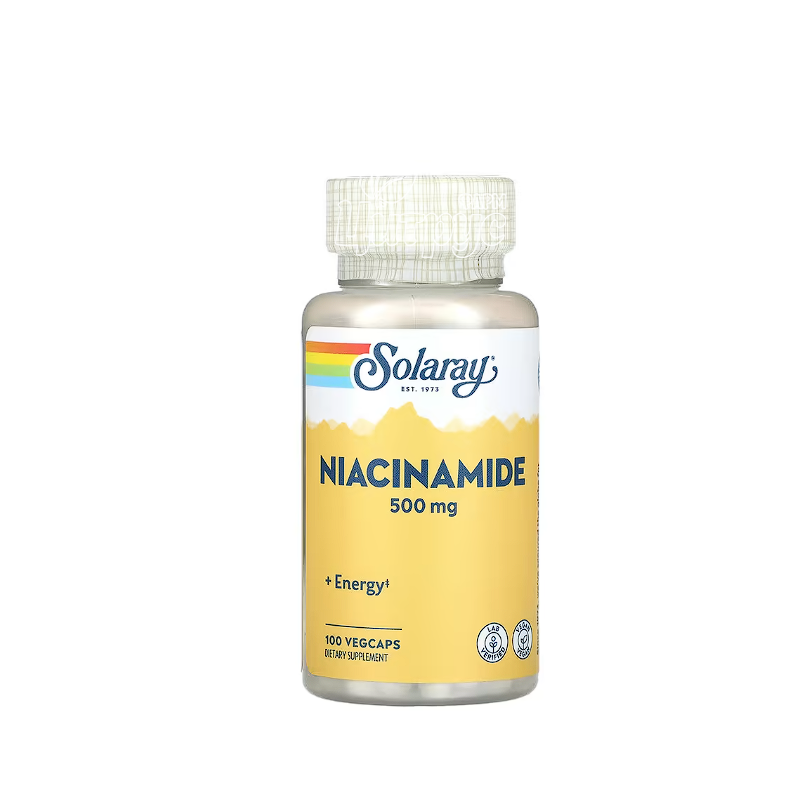 фото 1-1/Соларей (Solaray) Ніацинамід (Вітамін В3) 500 мг 100 штук (Niacinamide) веганські капсули