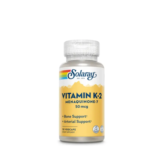 Соларей (Solaray) Вітамін К2 (Vitamin K2 (MK-7)) 50 мкг 30 штук веганські капсули