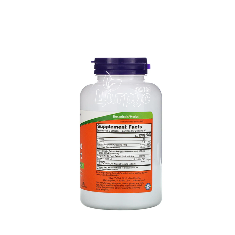 фото 1-2/Простата Сапорт 180 штук Нау Фудс (Prostate Support Now Foods) Здоров*я простати капсули гелеві