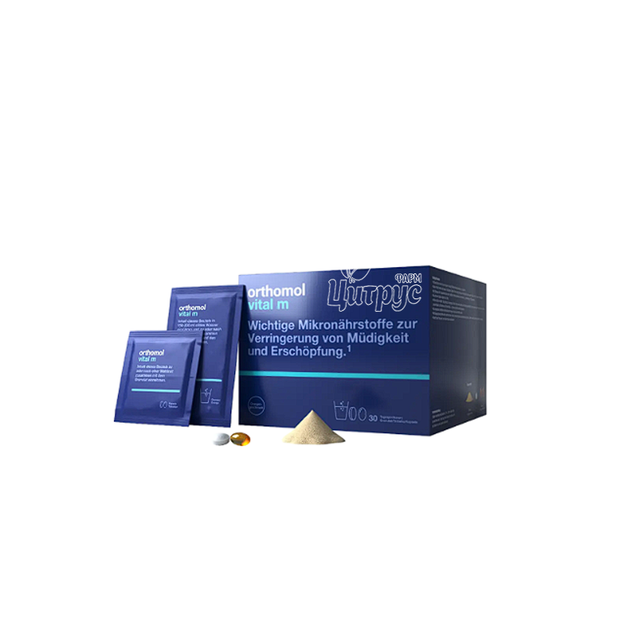 Ортомол Вітал М 30 штук (Orthomol Vital M) Набір для чоловіків гранули саше + капсули + таблетки