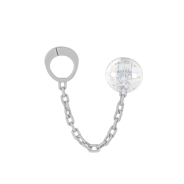 Прищіпка Бебі Нова (Baby-Nova) з ланцюжком для пустушки блак. 34124-2