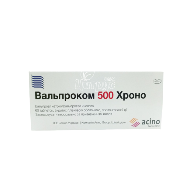 Вальпроком Хроно 500 таблетки вкриті оболонкою 500 мг 60 штук