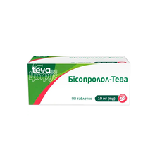 Бісопролол-Тева таблетки 10 мг 90 штук