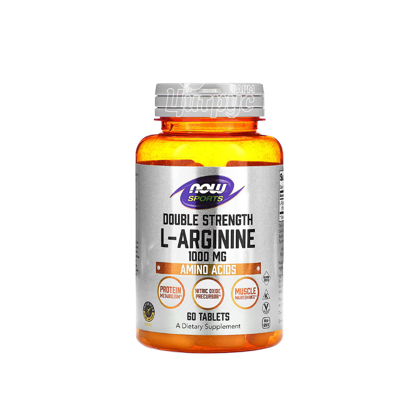 фото 1-1/L-Аргінін 1000 мг 60 штук Нау Фудс (L-Arginine Now Foods) таблетки