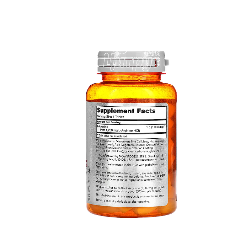 фото 1-2/L-Аргінін 1000 мг 60 штук Нау Фудс (L-Arginine Now Foods) таблетки