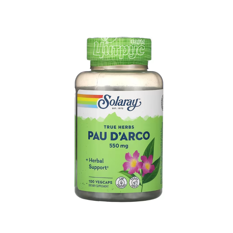 фото 1-1/Соларей (Solaray) По Д*арко (кора мурашиного дерева) 100 штук (Pau D`arco Extract) капсули вегетеріанські