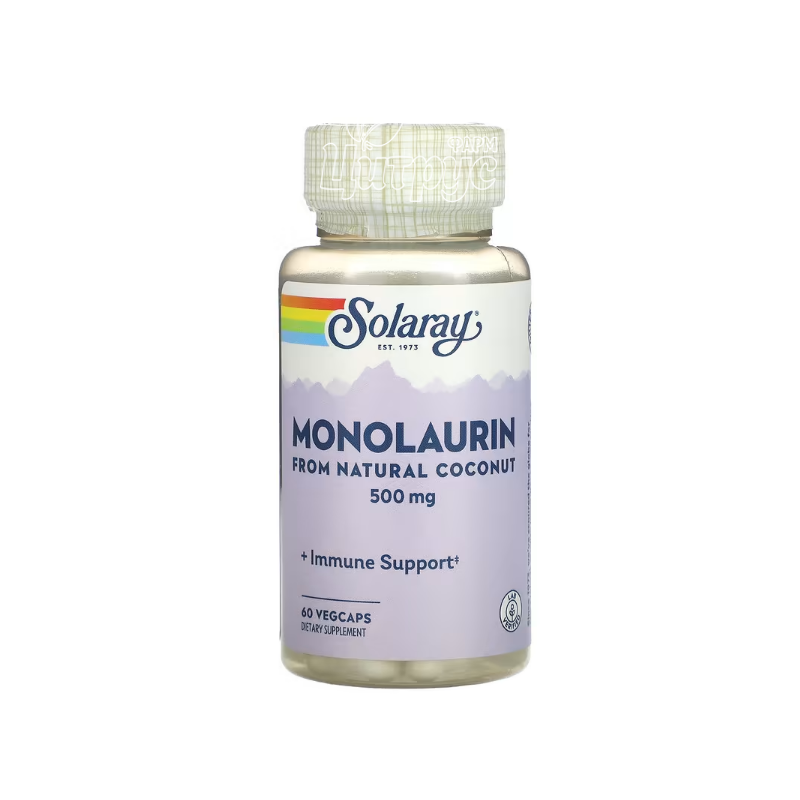 фото 1-1/Соларей (Solaray) Монолаурин 500 мг 60 штук (Monolaurin) Для підтримки імунітету веганські капсули