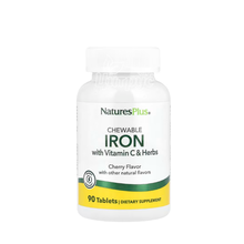 Залізо хелатне з вітаміном С Натурес Плюс 90 штук (Iron Plus Herbal Natures Plus) таблетки жувальні зі смаком вишні