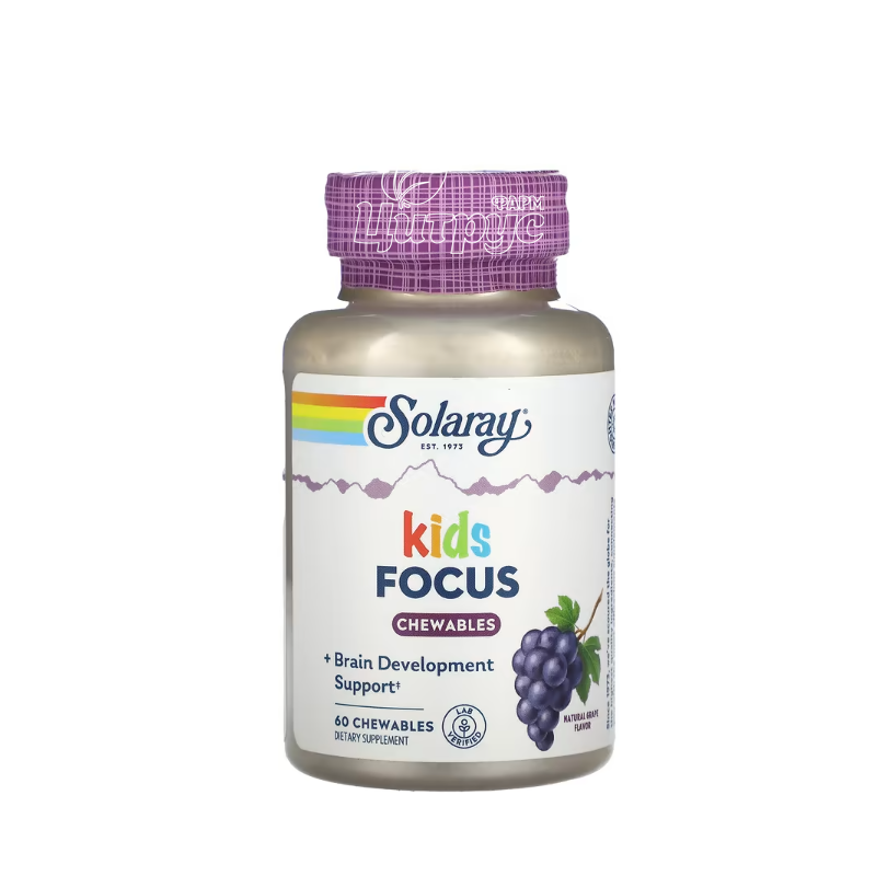 фото 1-1/Соларей (Solaray) Дитячий комплекс для покращення концентрації та уваги 60 штук (True Focus) веганські капсули