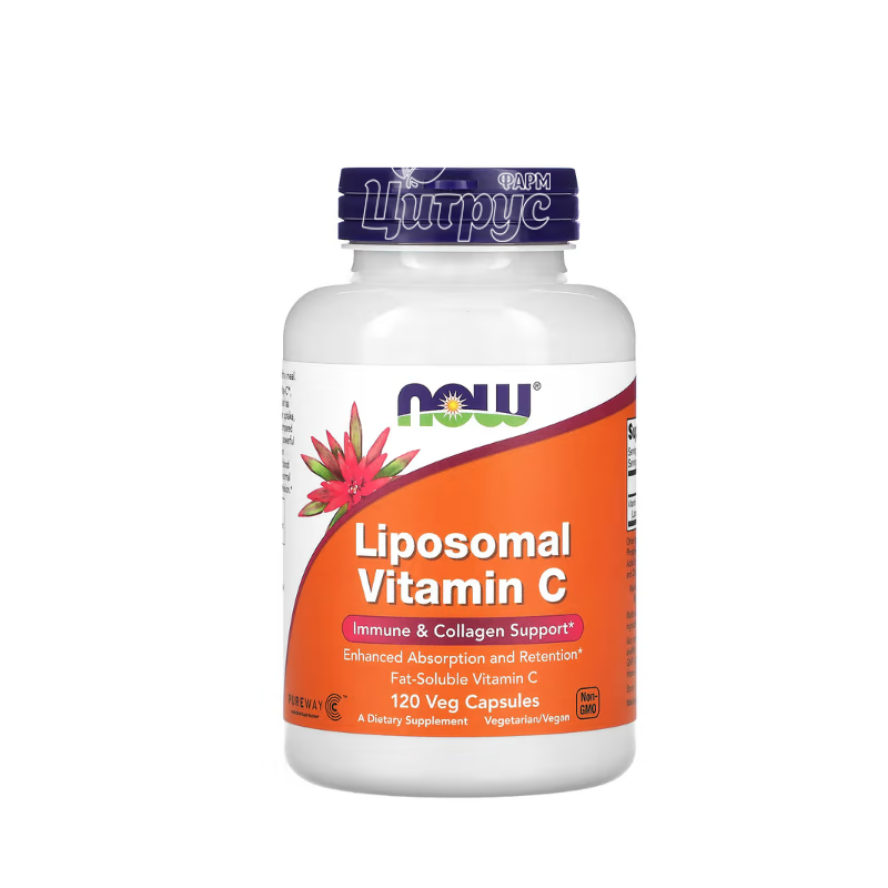 фото 1-1/Ліпосомальний вітамін С Нау Фудс 120 штук (Vitamin C Liposomal Now Foods) капсули вегетеріанські