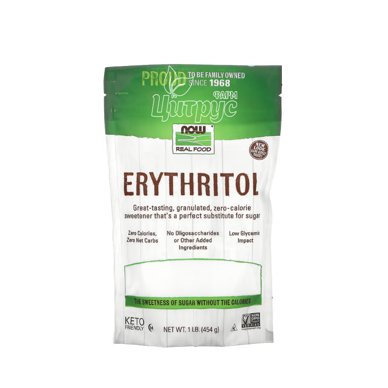 фото 1-1/Еритритол (цукрозамінник) 454 г Нау Фудс (Erythritol Now Foods) порошок