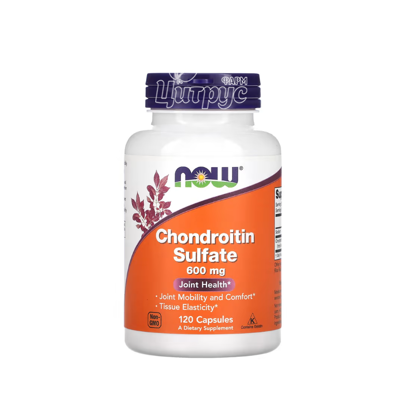 фото 1-1/Хондроїтин сульфат 600 мг 120 штук Нау Фудс (Chondroitin Sulfate Now Foods) капсули
