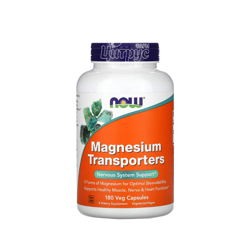 фото 1-1/Комплекс Магнію (5 форм) Нау Фудс 180 штук (Magnesium Transporters Now Foods) капсули вегетеріанські