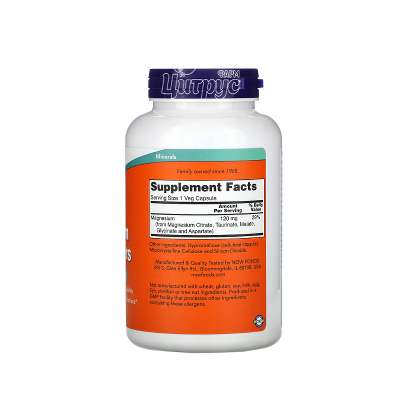 фото 1-2/Комплекс Магнію (5 форм) Нау Фудс 180 штук (Magnesium Transporters Now Foods) капсули вегетеріанські