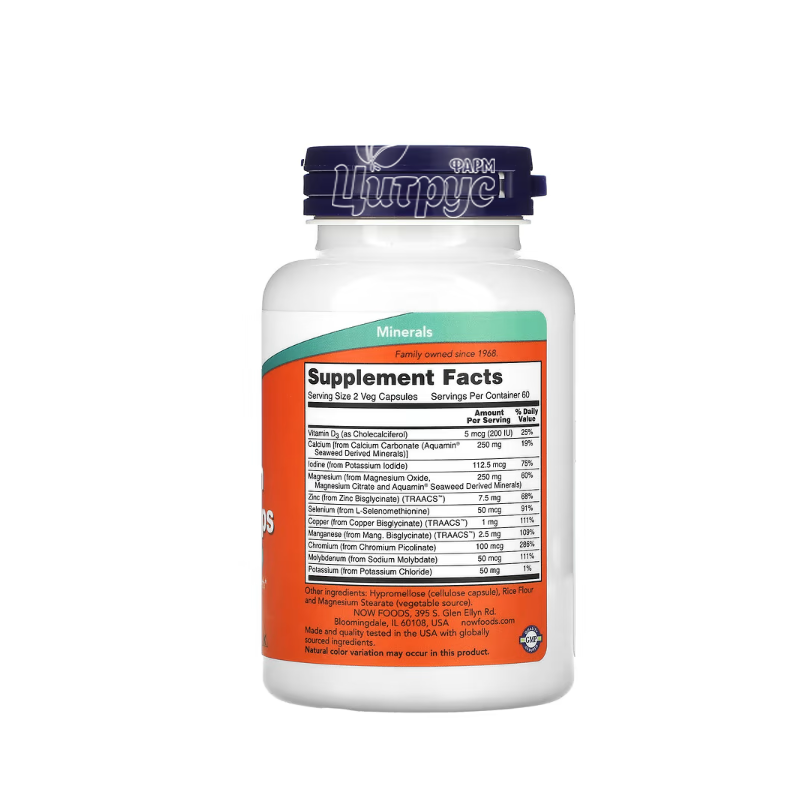 фото 1-2/Мінеральний комплекс Нау Фудс 120 штук (Full Spectrum Mineral Now Foods) капсули
