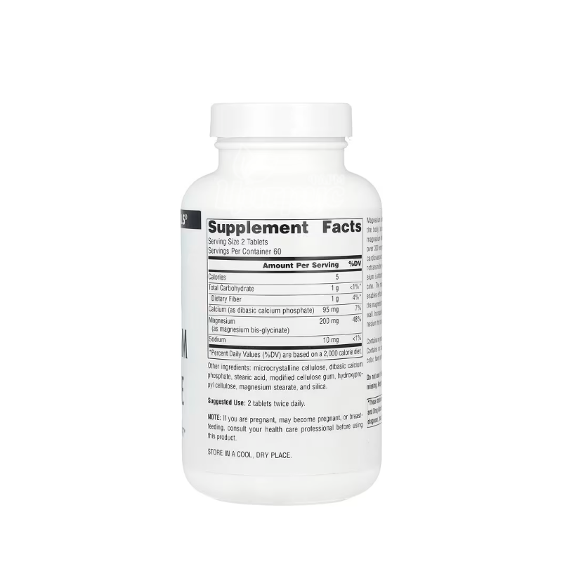 фото 1-2/Магній Гліцинат Сорс Нейчералс 120 штук (Magnesium Glycinate Source Naturals) таблетки