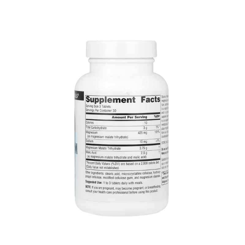 фото 1-2/Магній малат Сорс Нейчералс 1250 мг 90 штук (Magnesium Malate Source Naturals) таблетки