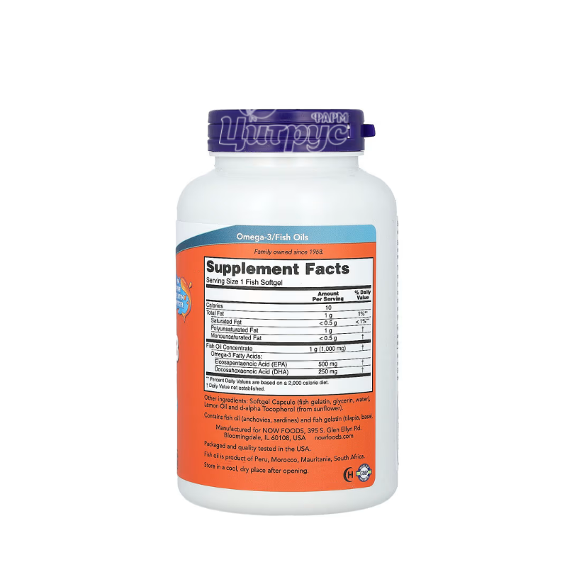 фото 1-2/Ультра Омега 3 Риб*ячий Жир 180 штук Нау Фудс (Fish Oil Omega Now Foods) рибні капсули